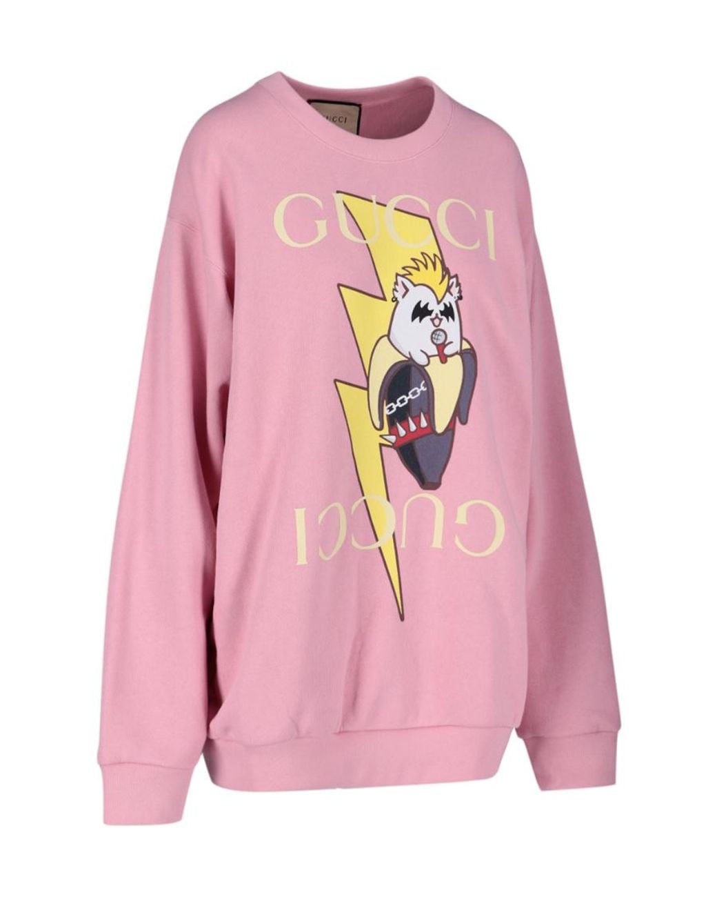 Gucci Pink Print Crew Neck Sweatshirt