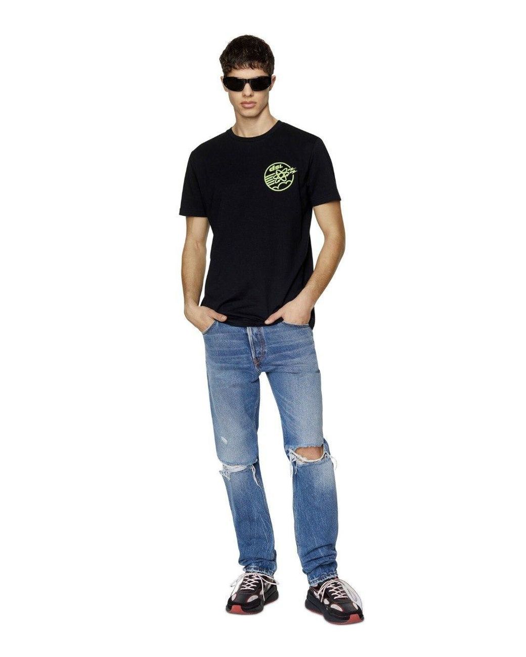 DIESEL Black T-Diegor-E7 Crew-Neck T-Shirt for men