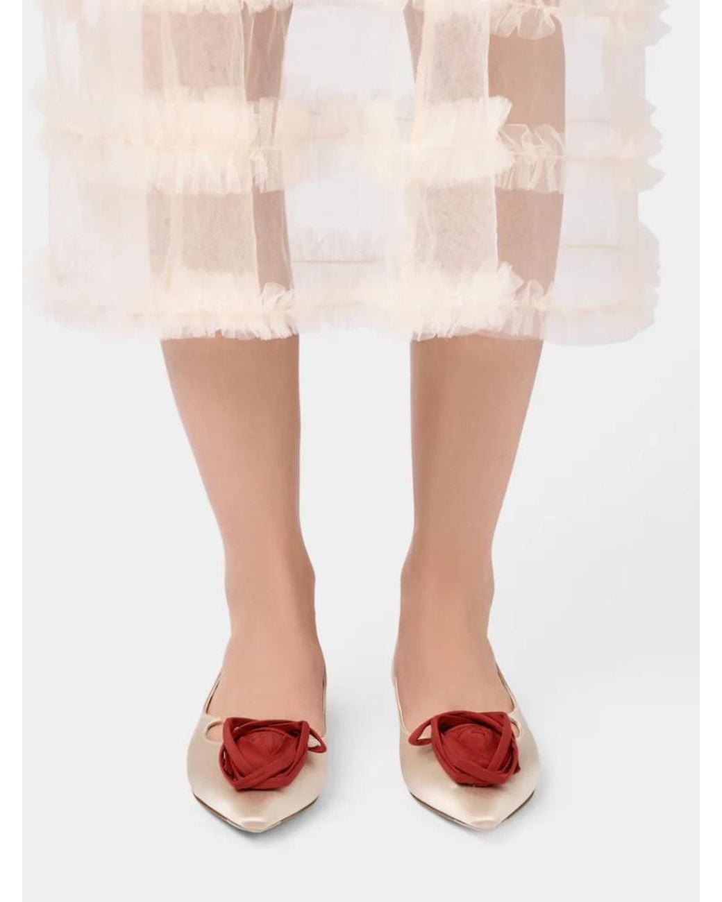Roger Vivier Brown I Love Vivier Rose Flat Shoes