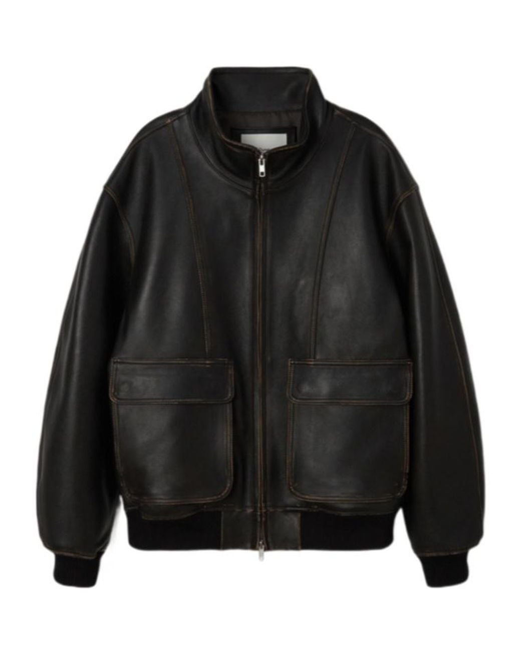 DUNST Black Long-Sleeved Leather Jacket for men