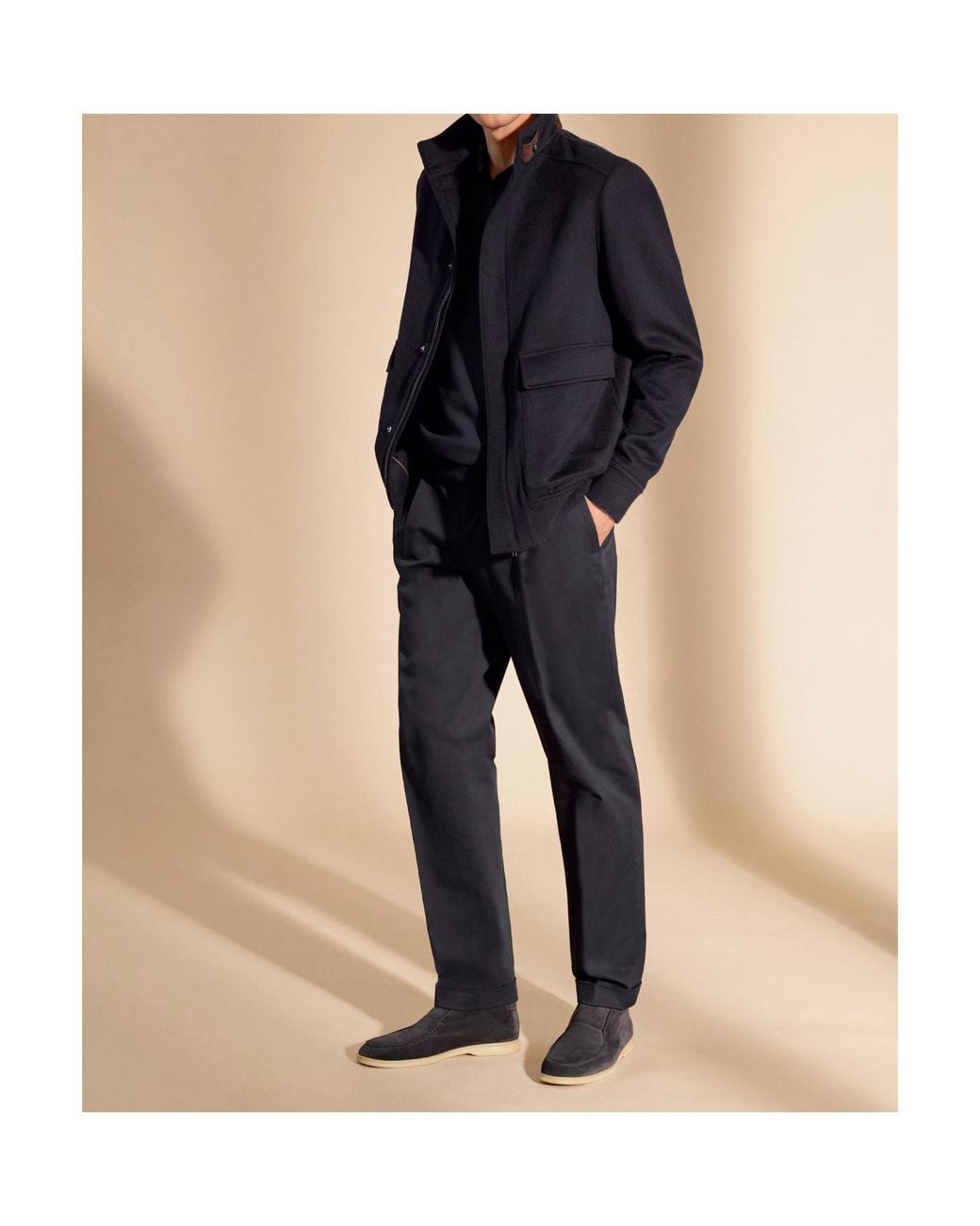 Loro Piana Blue Buttonless Polo Shirt for men