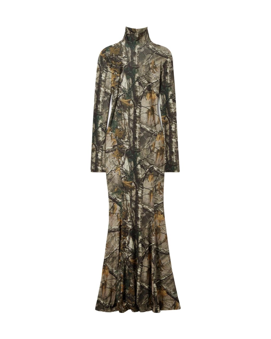 Norma Kamali Green Long Sleeve Turtle Fishtail Gown