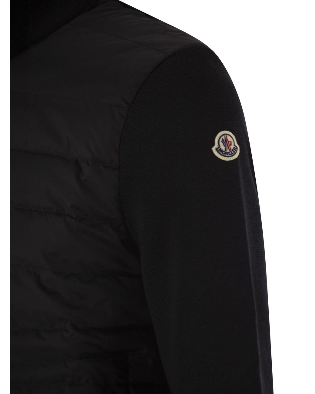 Moncler Black Zip-Up Padded Cardigan for men