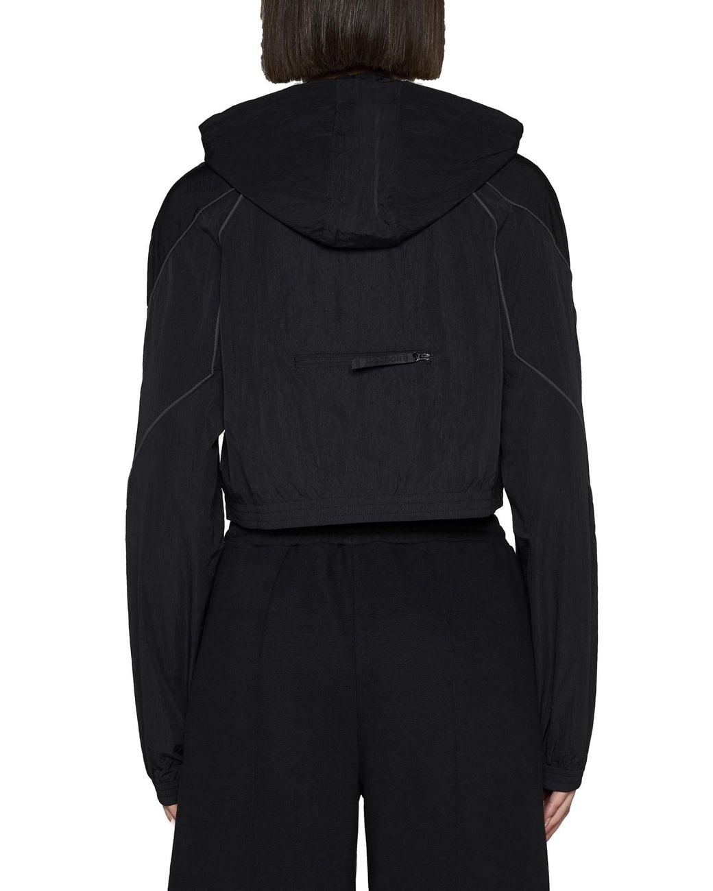 Reebok Black Hooded Cropped Track Jacket
