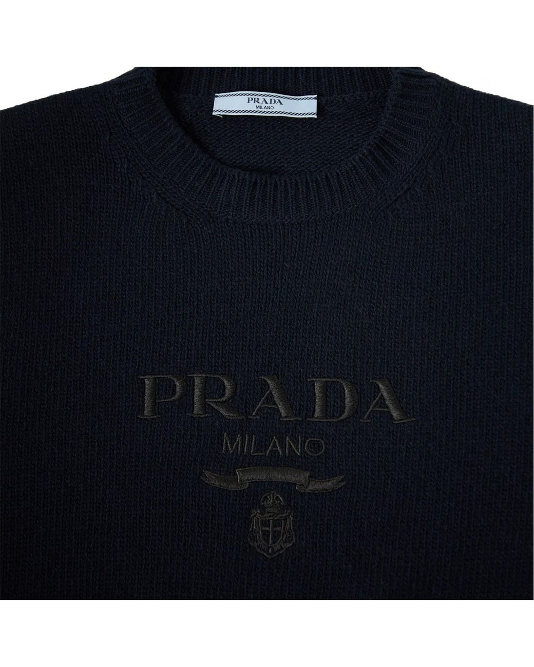 Prada Blue Short-Sleeved Knit Sweater