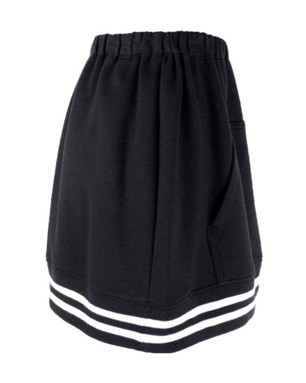 RED Valentino Black Striped Rib Skirt