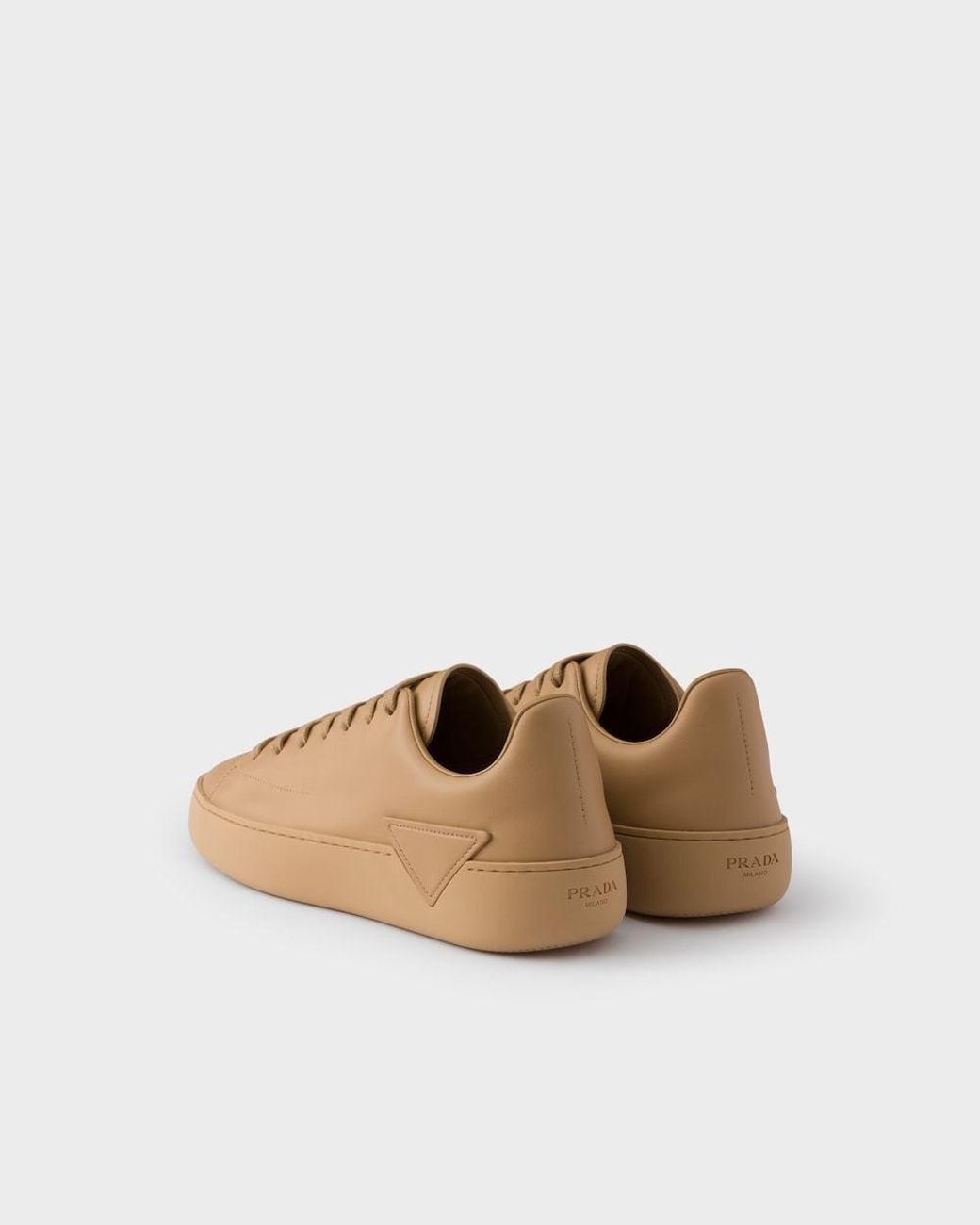 Prada Brown Court Leather Sneakers for men