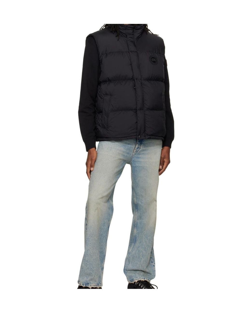 Canada Goose Black Logo Patch High-Neck Padded Vest for men