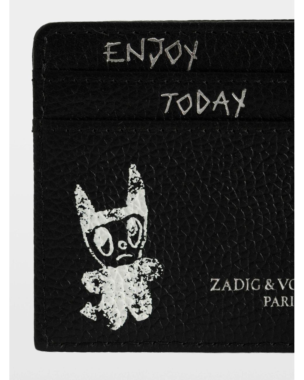 Zadig & Voltaire Black Zv Pass Arty Tag Card Holder