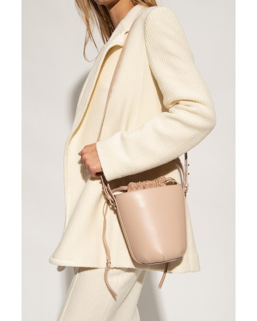 Chloé White Logo Shoulder Bag
