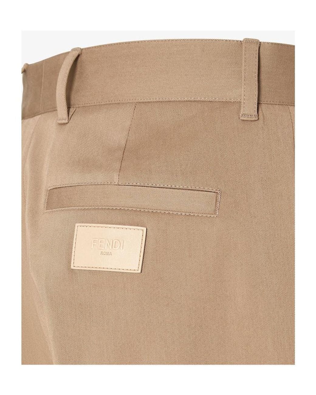 Fendi Natural Tapered-Leg Tailored Cigarette Trousers for men