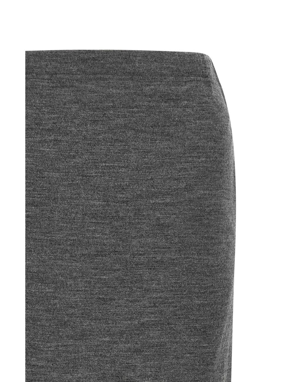 Junya Watanabe Gray Mélange-Effect Midi Skirt