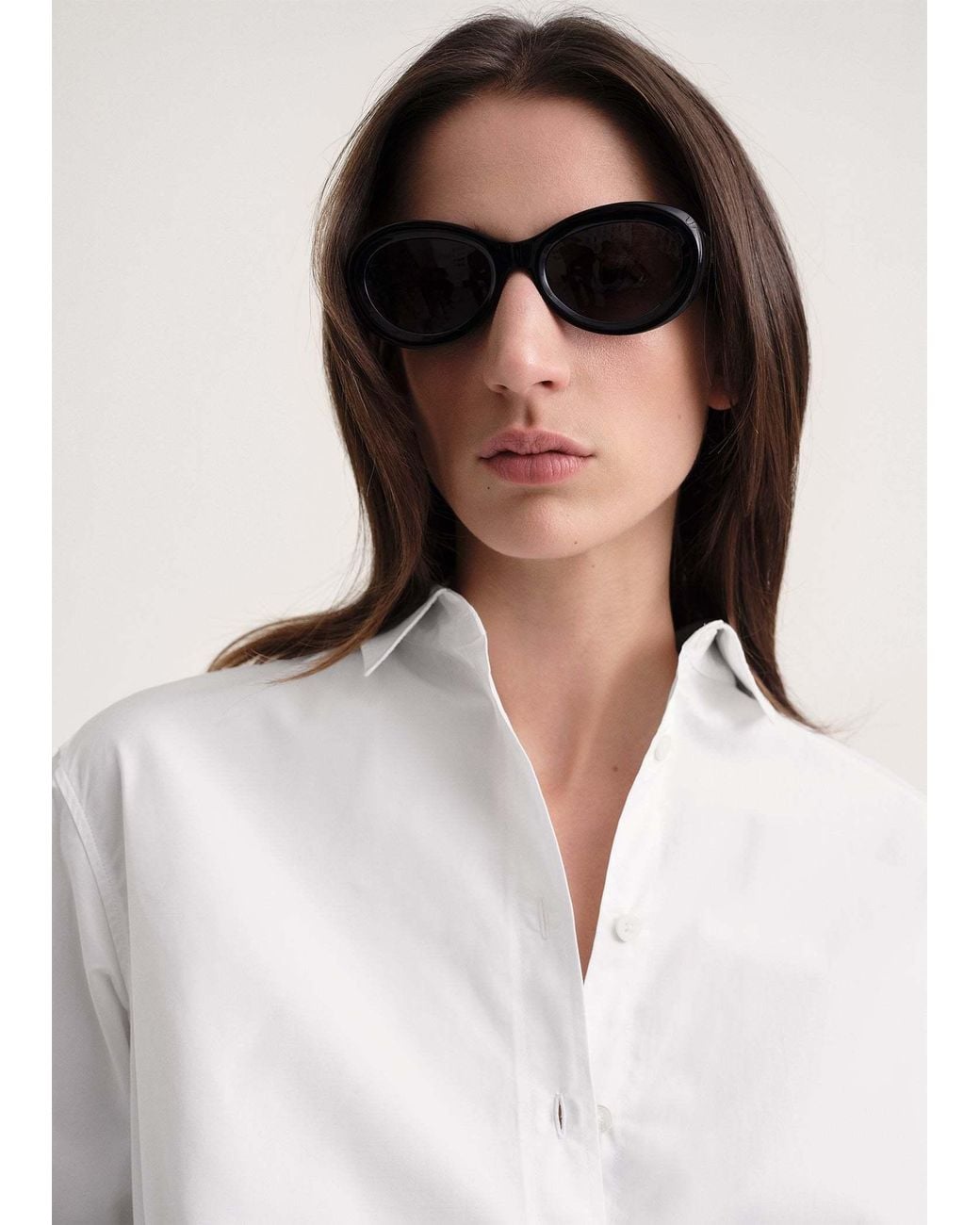 Totême White Totême Oval Frame Sunglasses