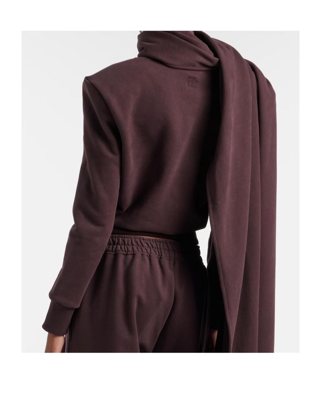 Magda Butrym Multicolor Draped Scarf-Detail Cotton Sweatshirt