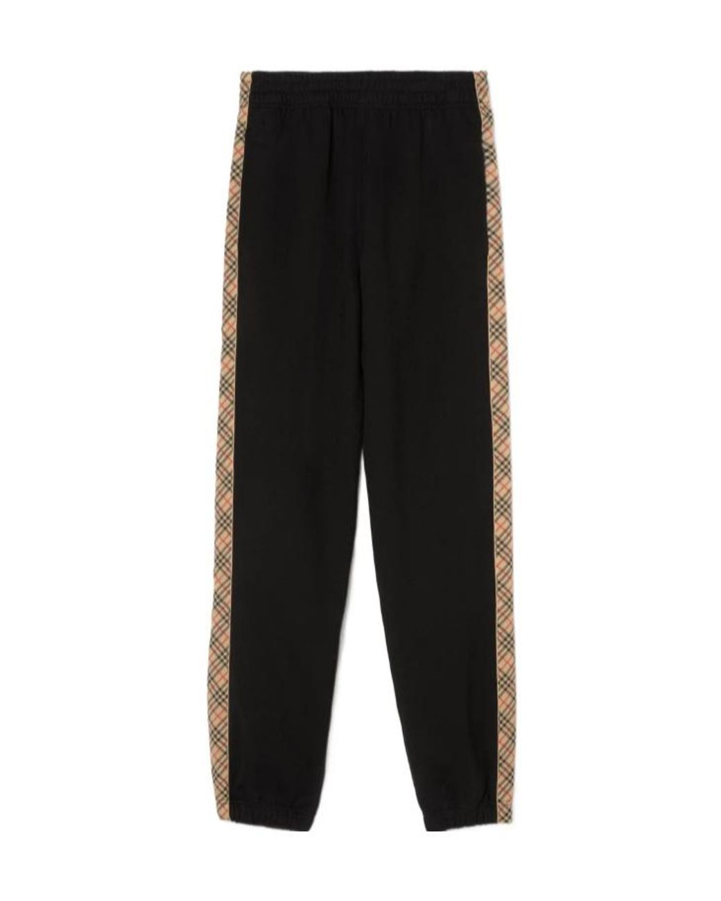 Burberry Black Check Trim Jogging Pants for men