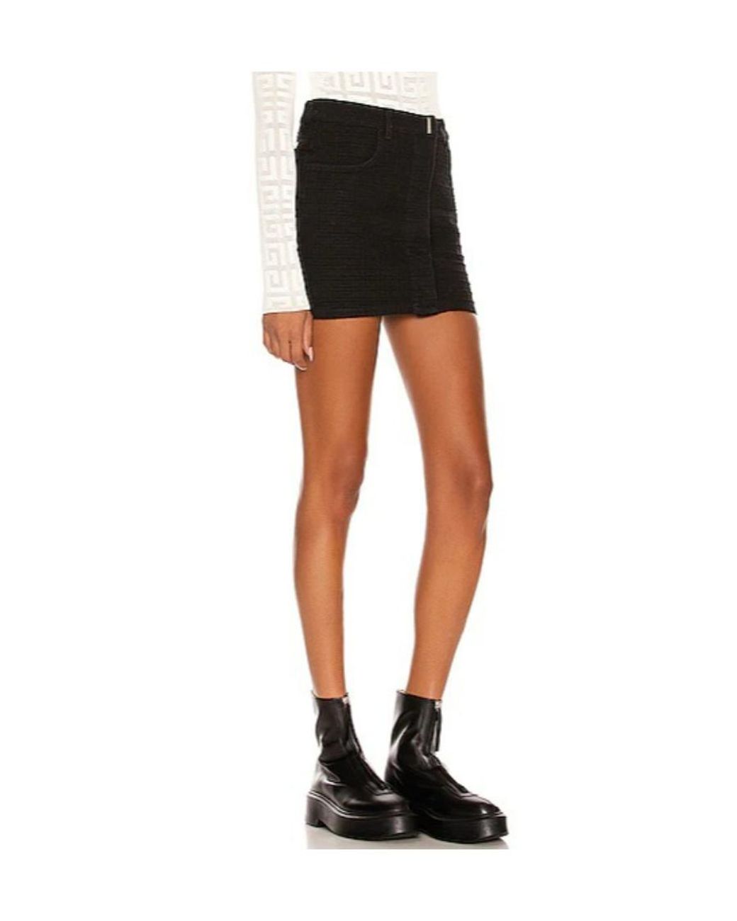 Givenchy Black Mid-Rise Monogram Mini Skirt