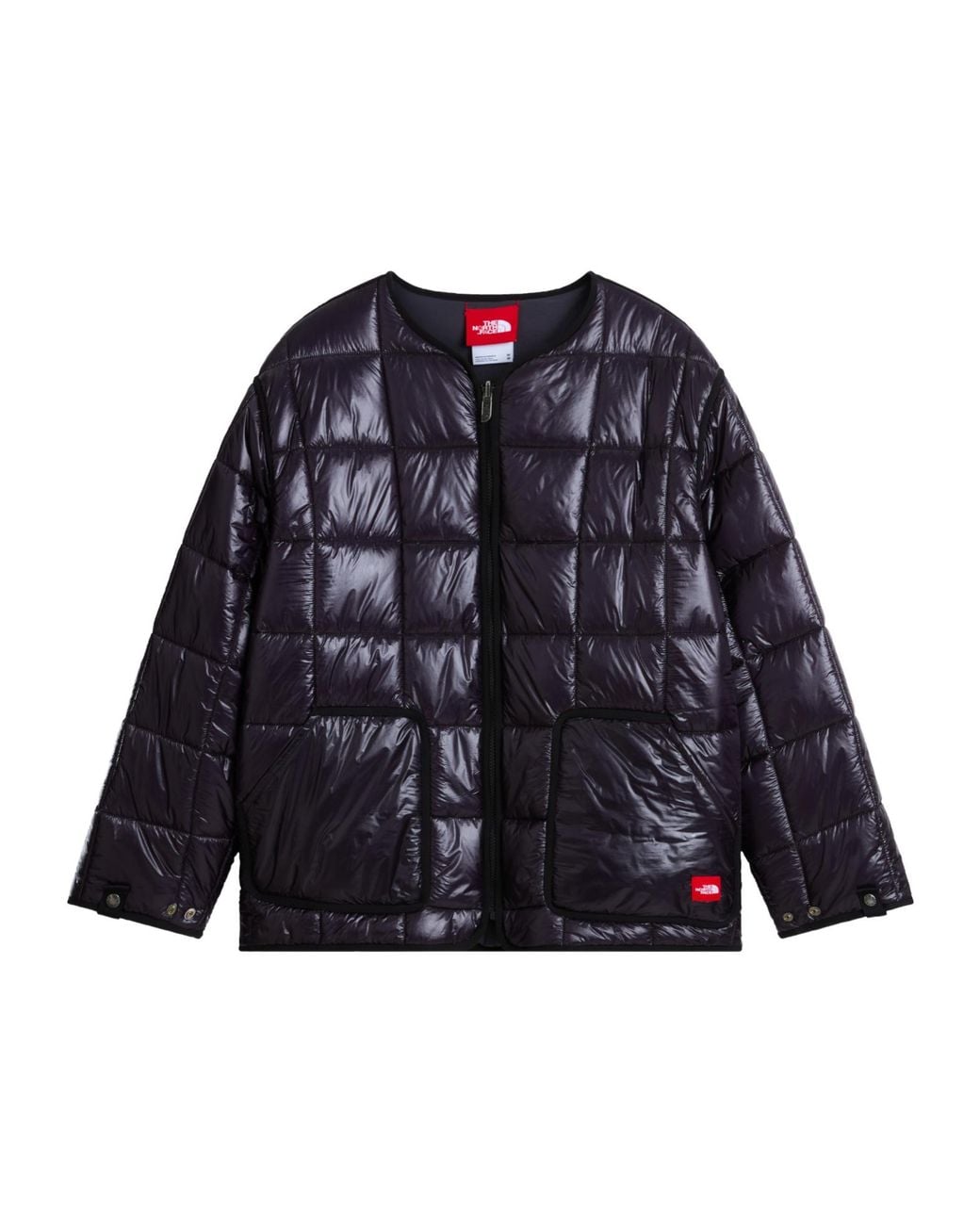 The North Face Blue Box Liner Quilted Grid Pattern Jacket for men