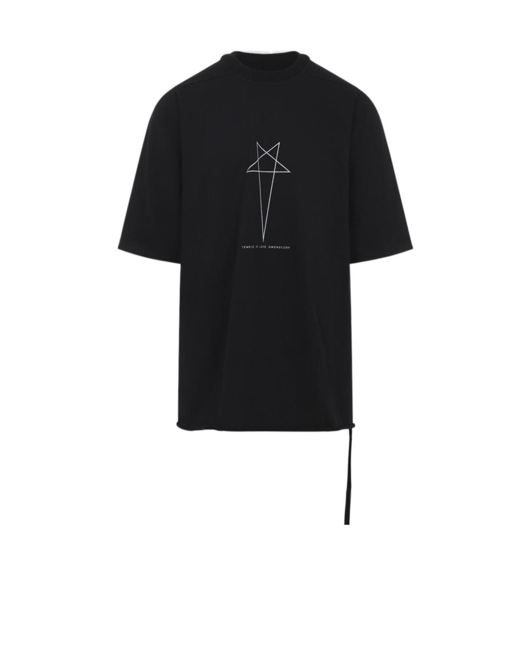 Rick Owens Black Short-Sleeved Crewneck T-Shirt for men