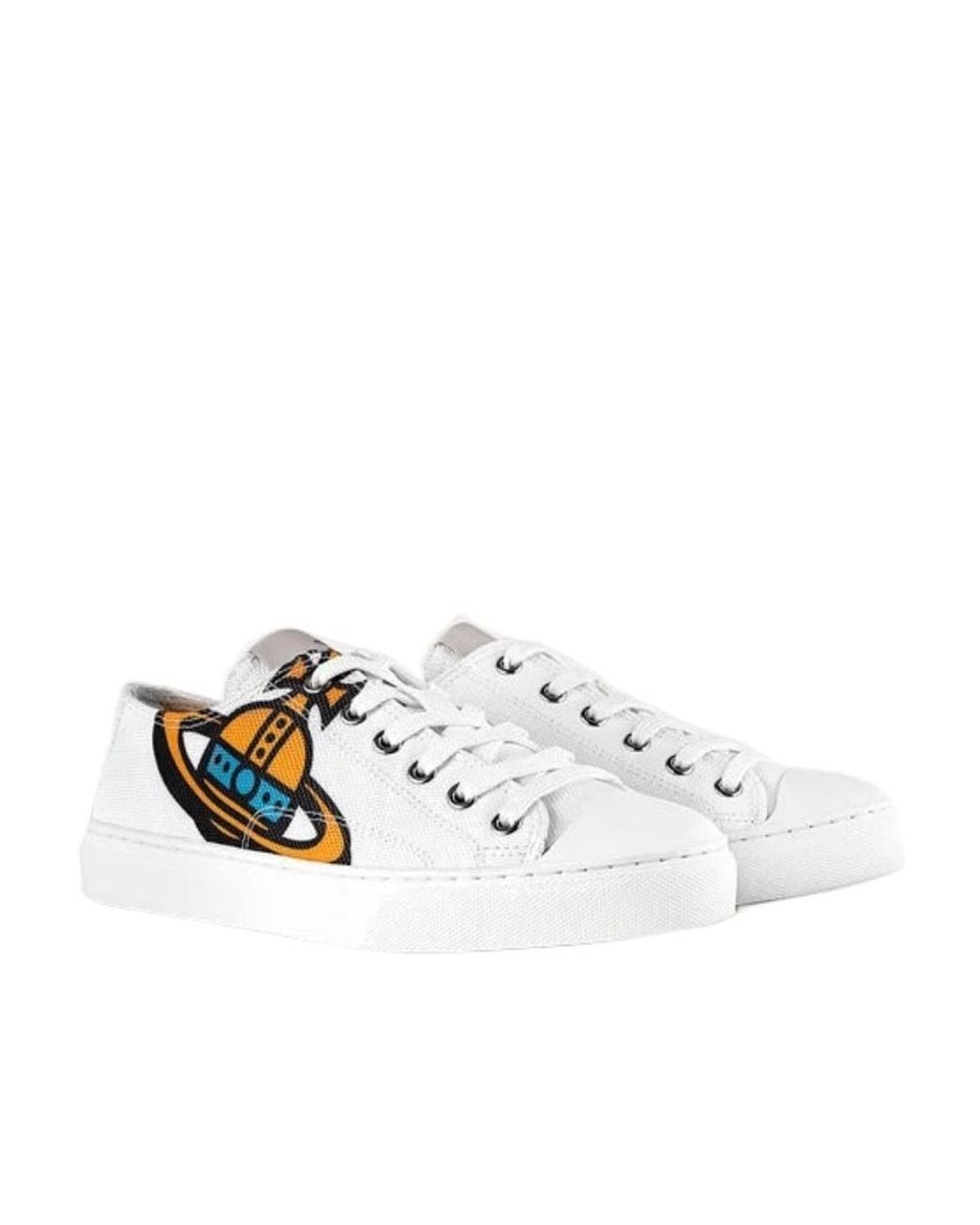 Vivienne Westwood White Saturn Print Low-Top Sneakers for men