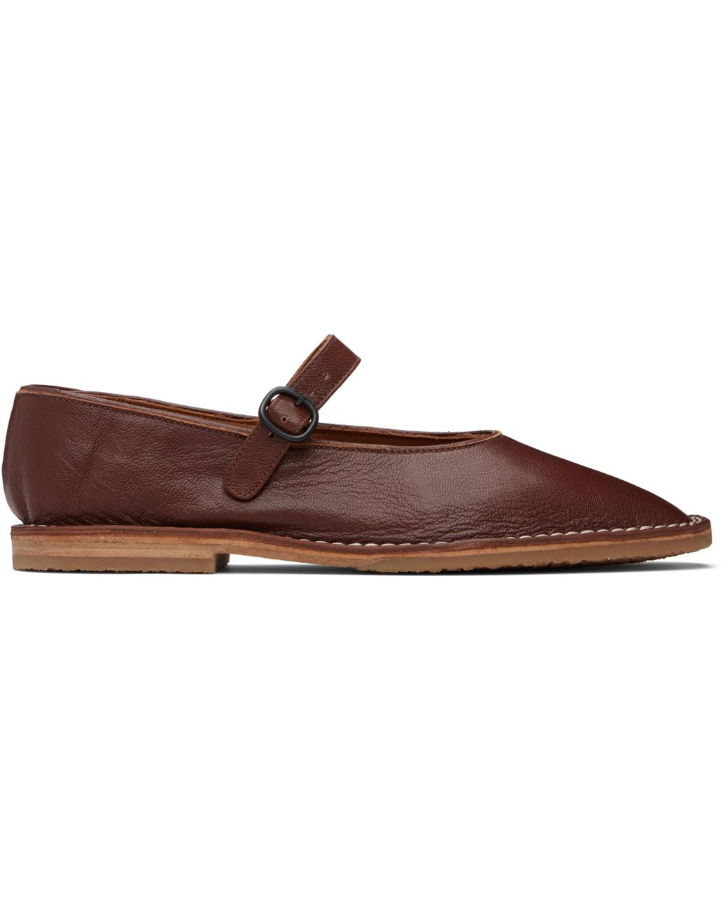 Hereu Brown Mary Jane Flats