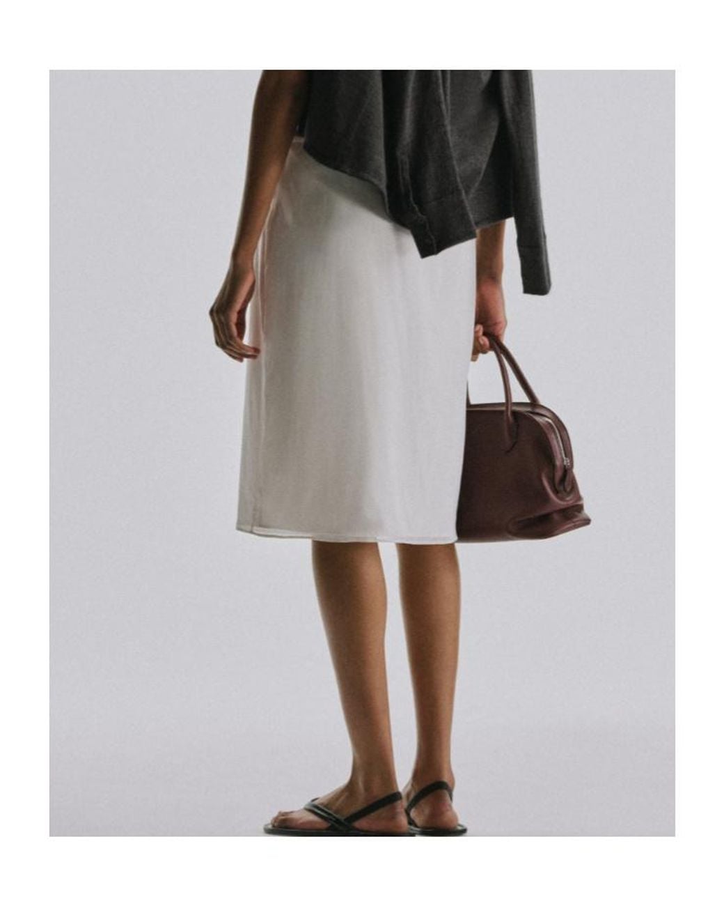 The Row White Ivera Chiffon Pencil Skirt