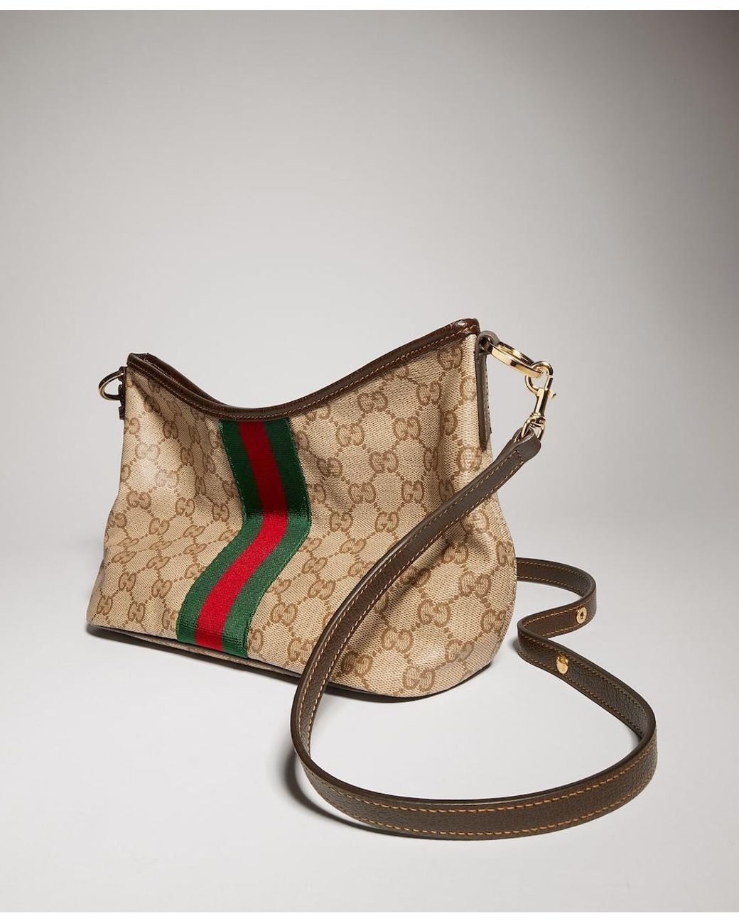 Gucci Brown Medium Shoulder Bag With Web