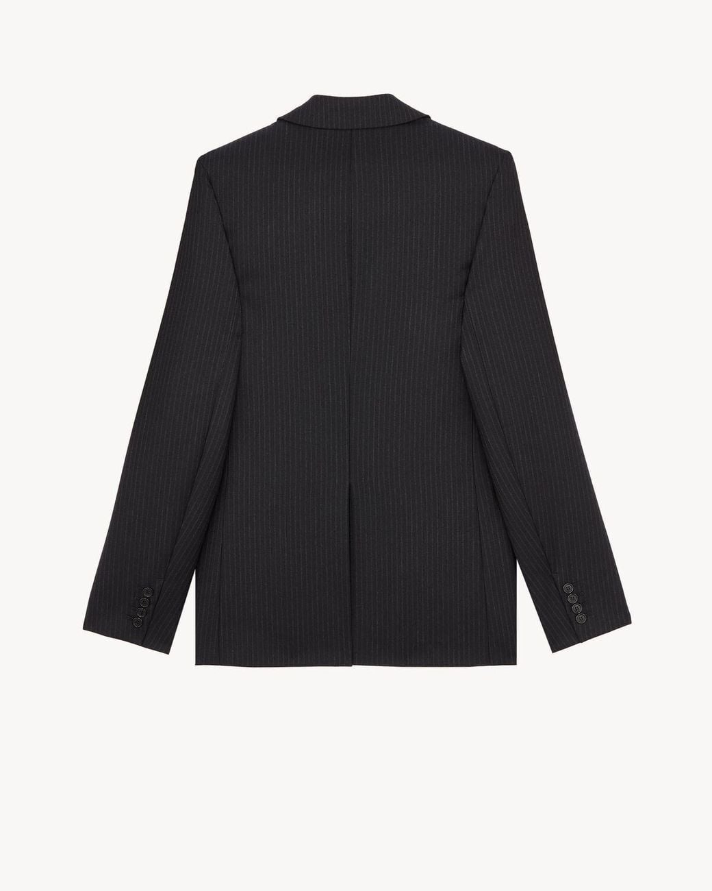 Saint Laurent Black Pinstriped Single-Breasted Blazer for men