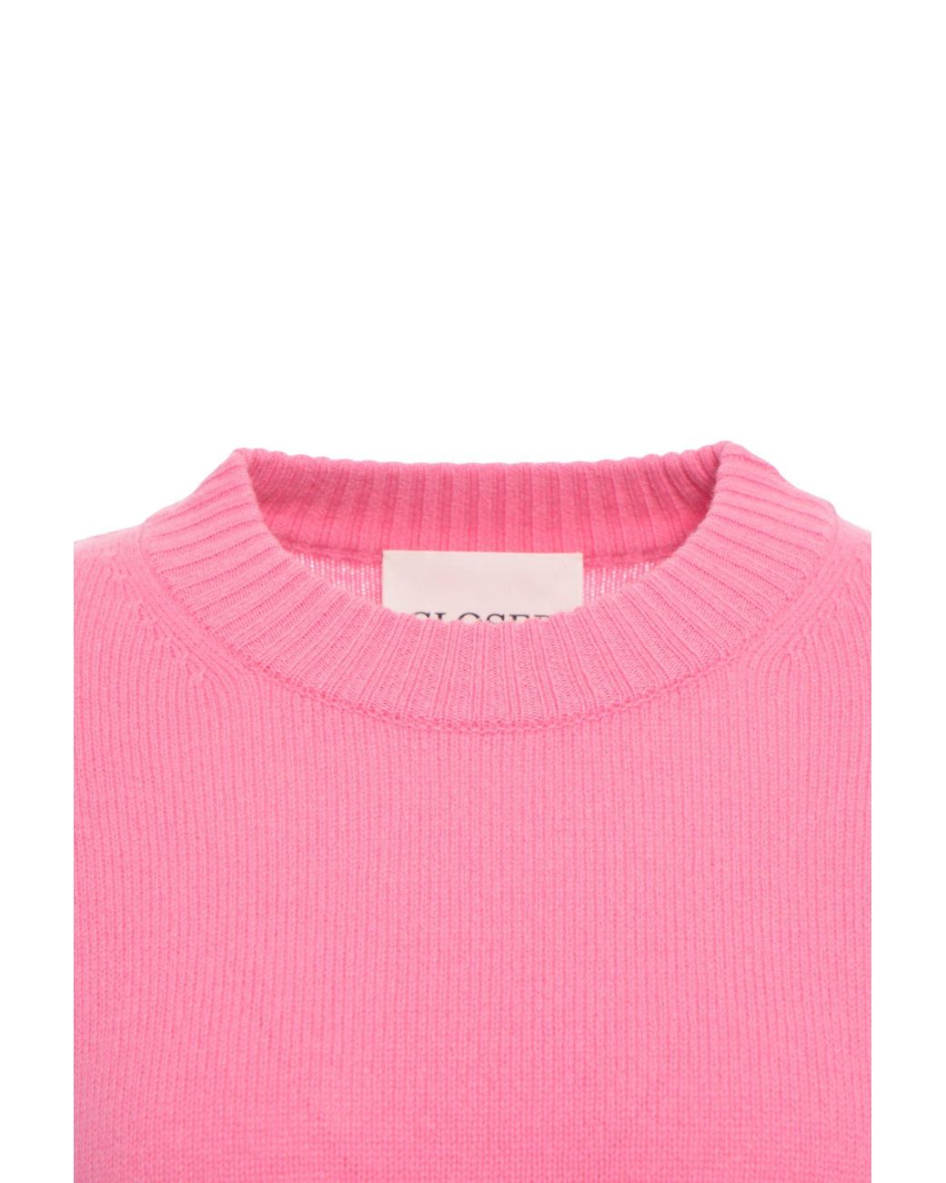 Closed Pink Ribbed Crew Neck Sweater