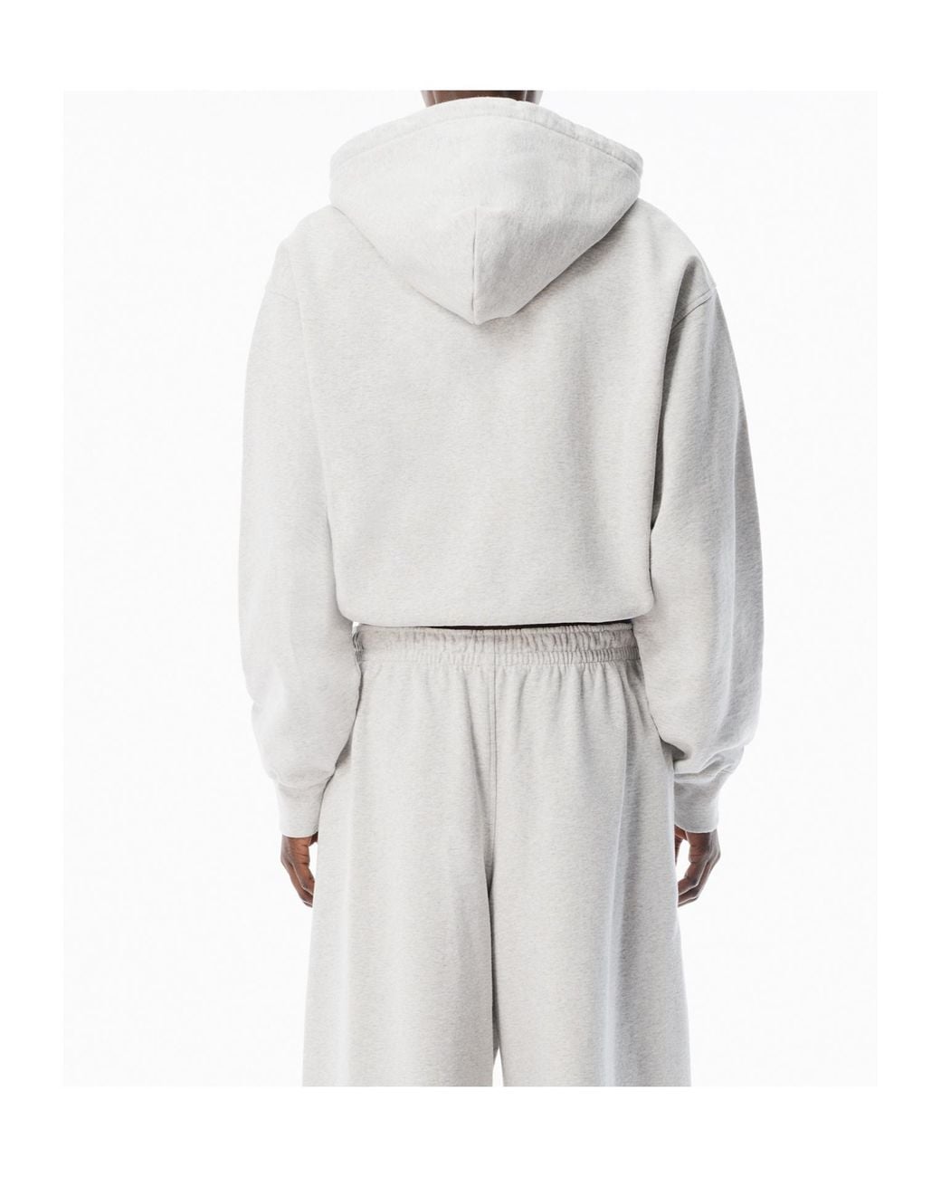 Alexander Wang White T By Cropped Zip-Up Hoodie