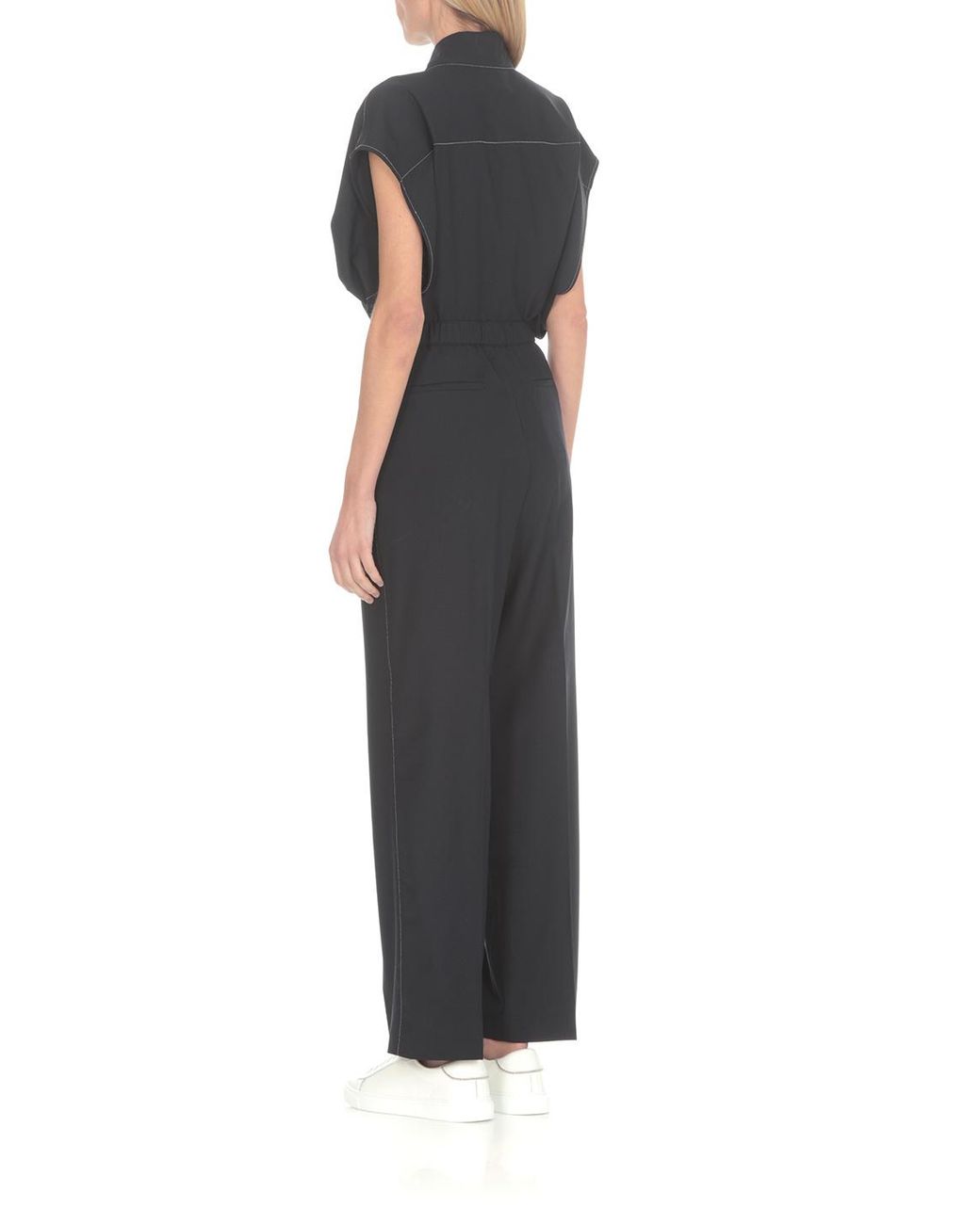 Fabiana Filippi Blue High-Waist Beaded-Trim Trousers