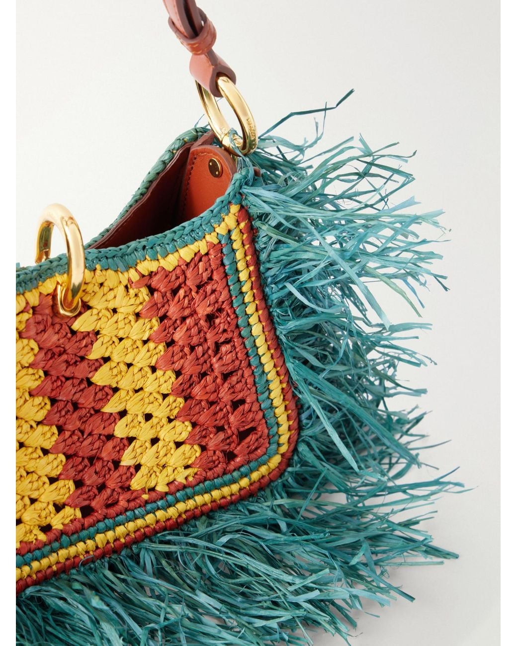 Rabanne Multicolor Rabanne Fringed Woven Shoulder Bag