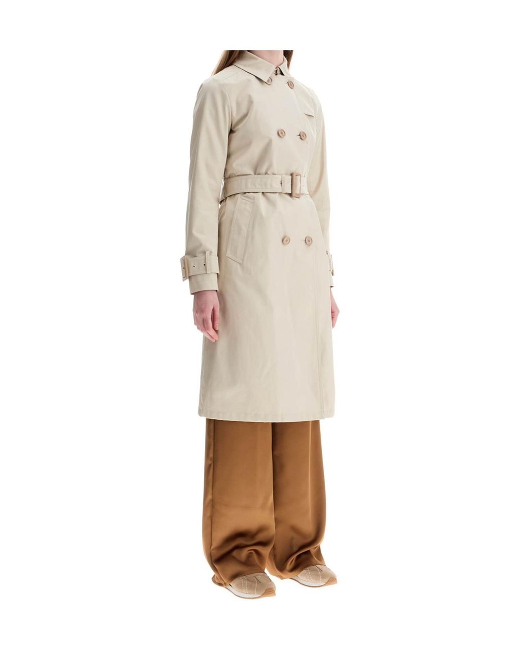 Herno Natural Double-Breasted Belted Coat