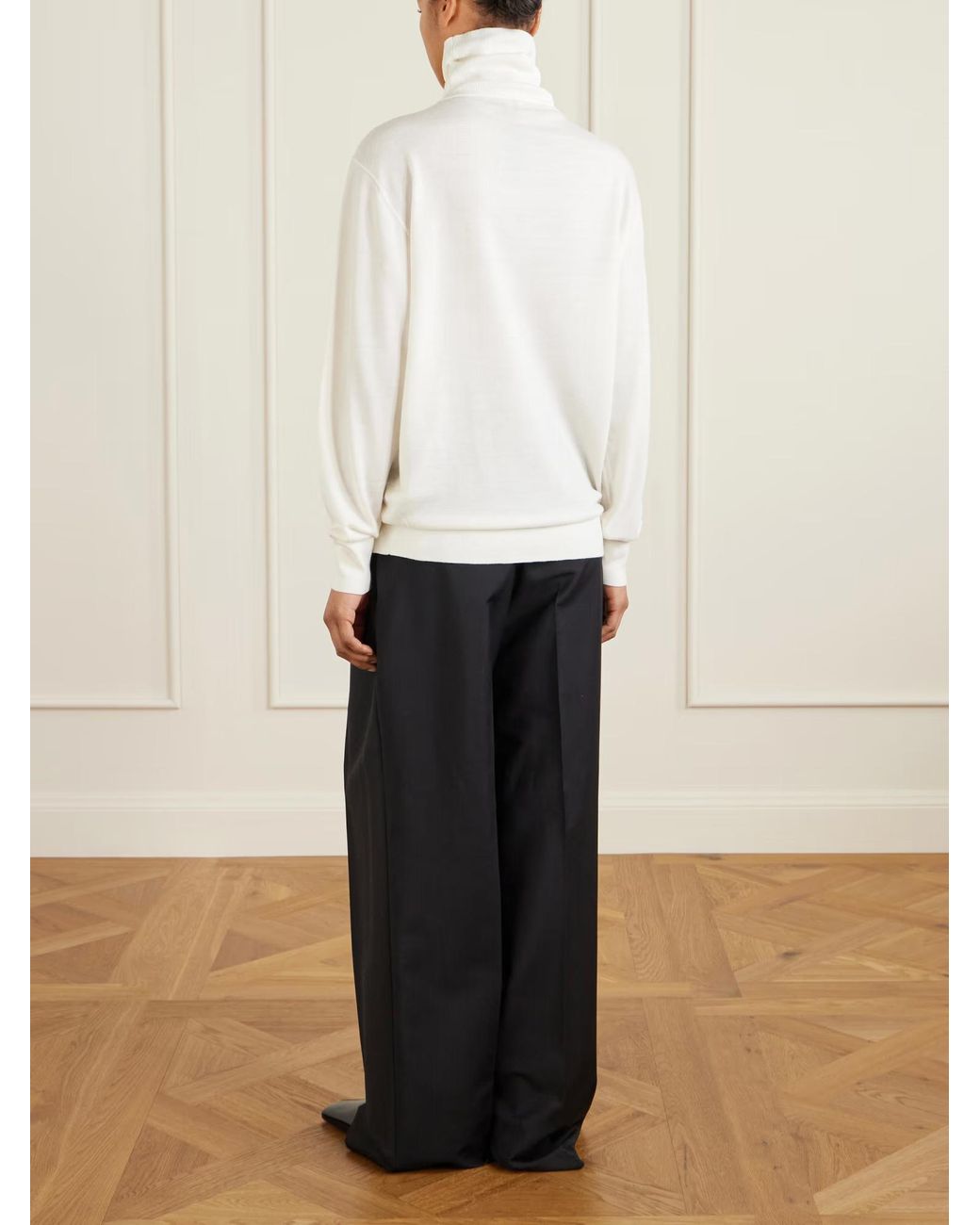 Totême  White Totême Roll-Neck Knitted Jumper