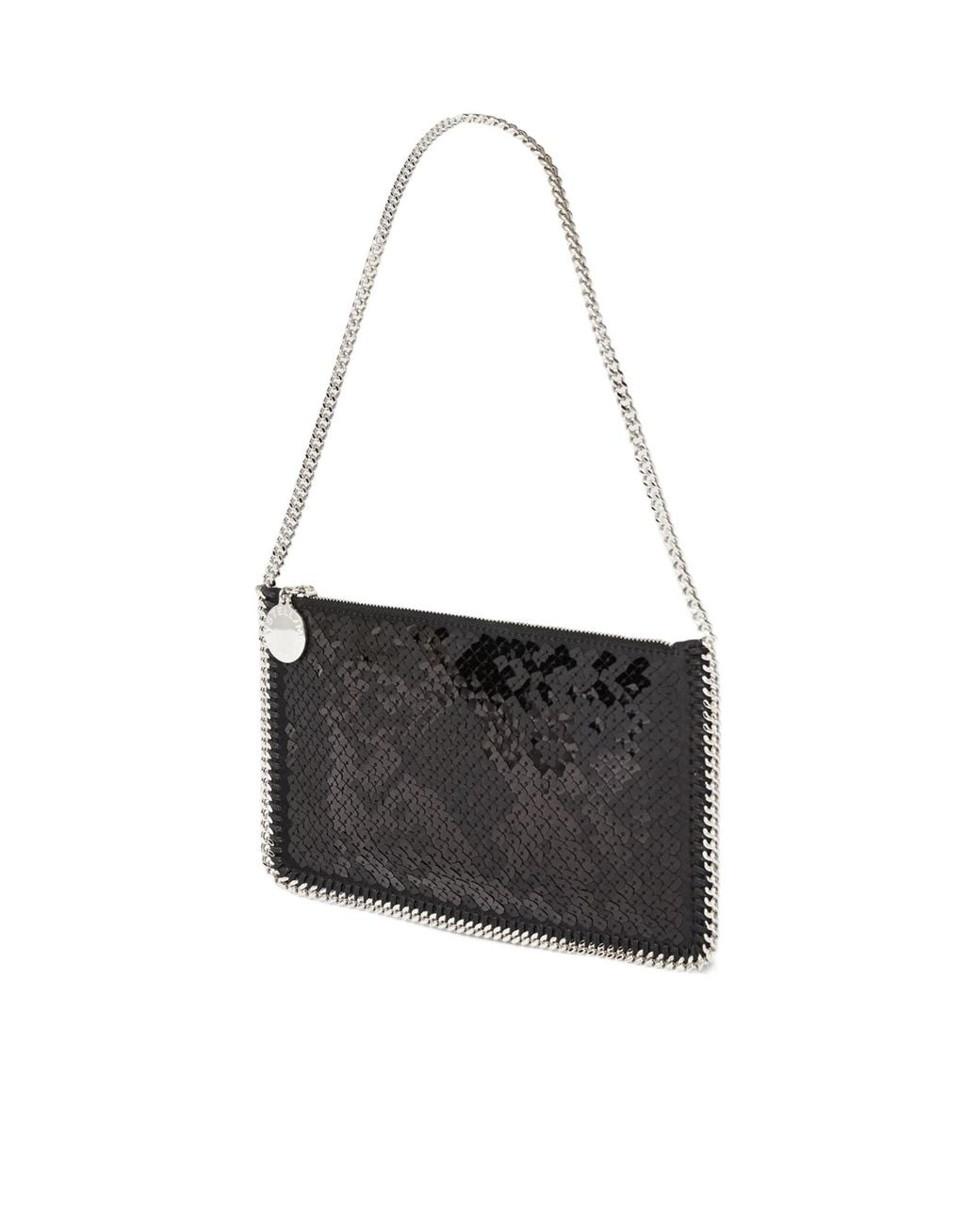 Stella McCartney Black Falabella Sequin Pochette Shoulder Bag