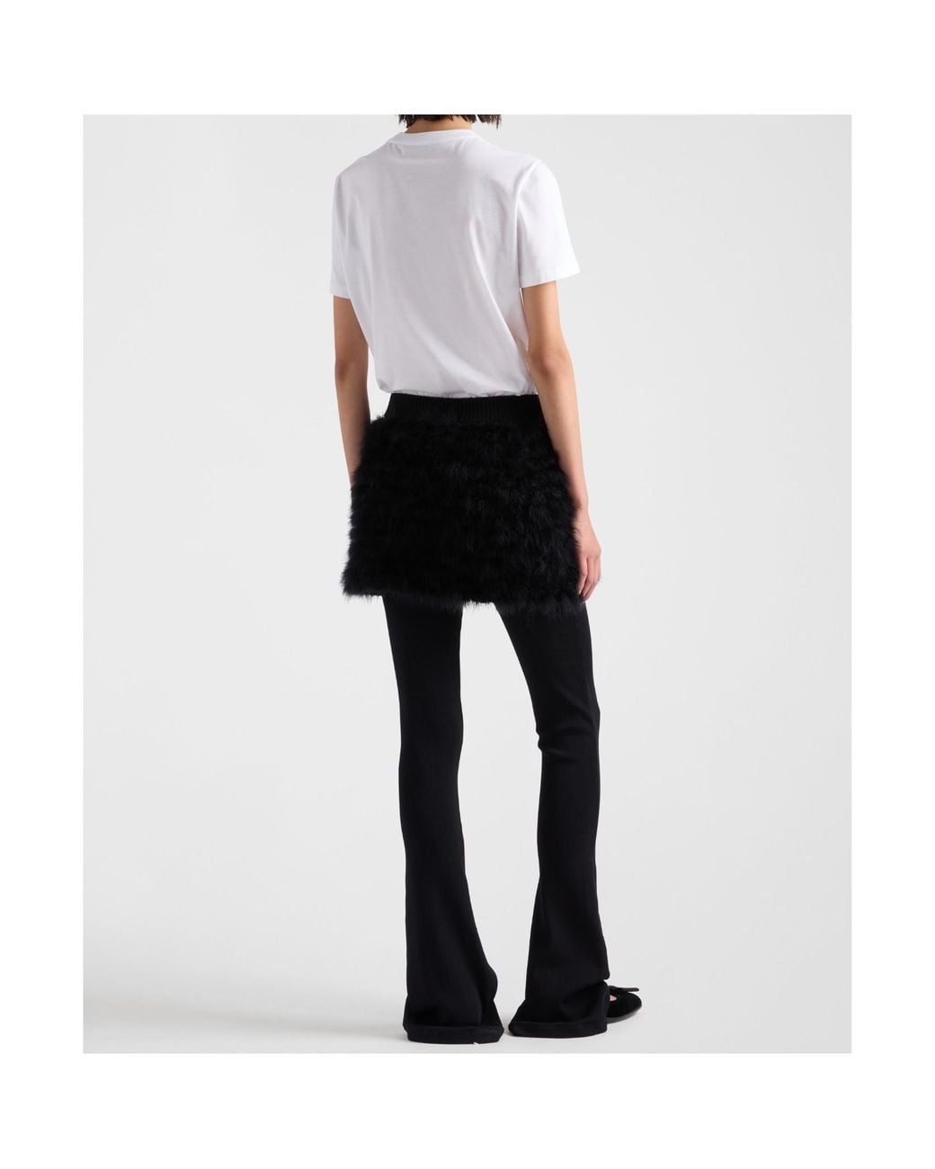 Prada White Triangle-Logo Embellished Crewneck T-Shirt