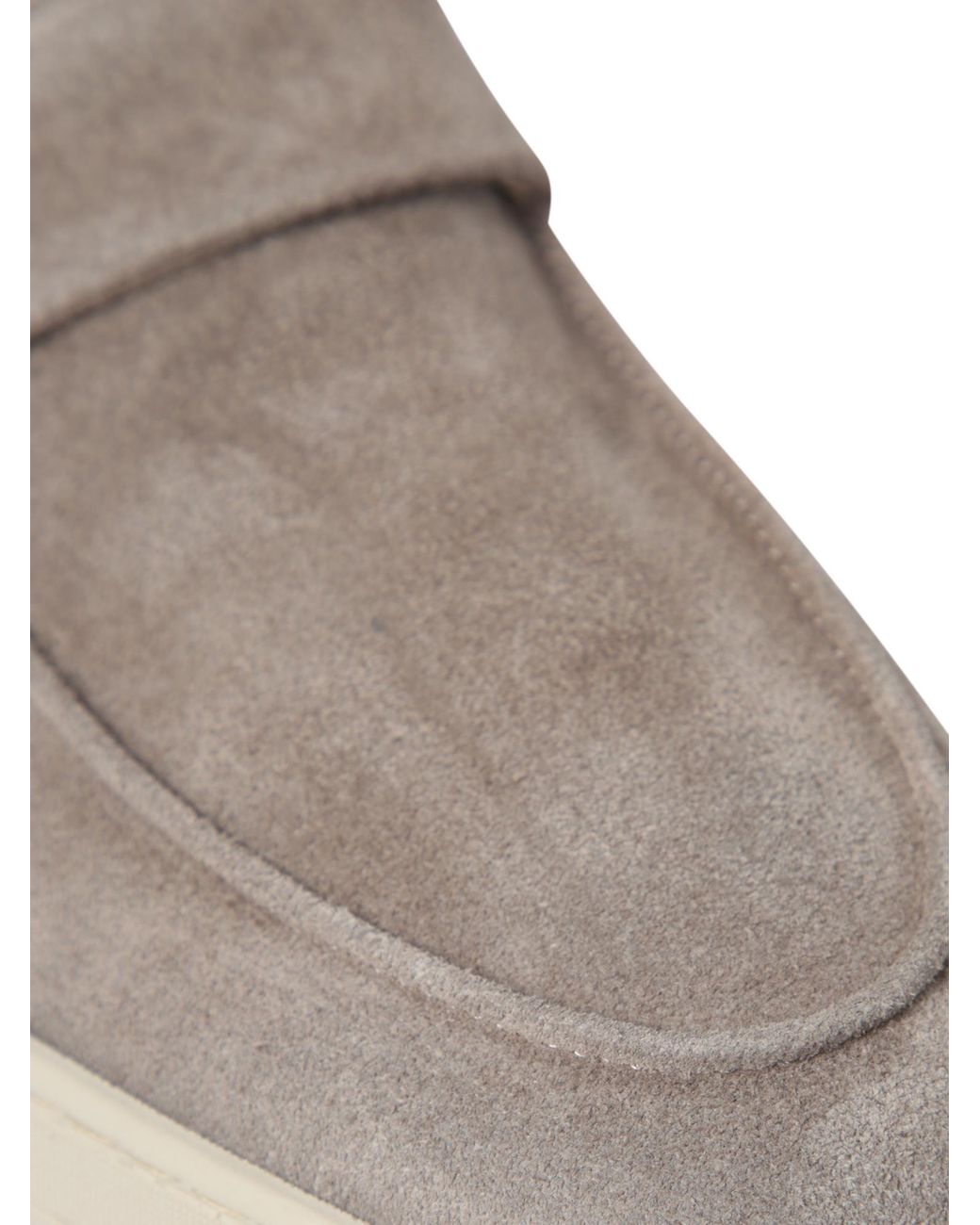 Officine Creative Gray Suede Strap Slip-On Loafers for men