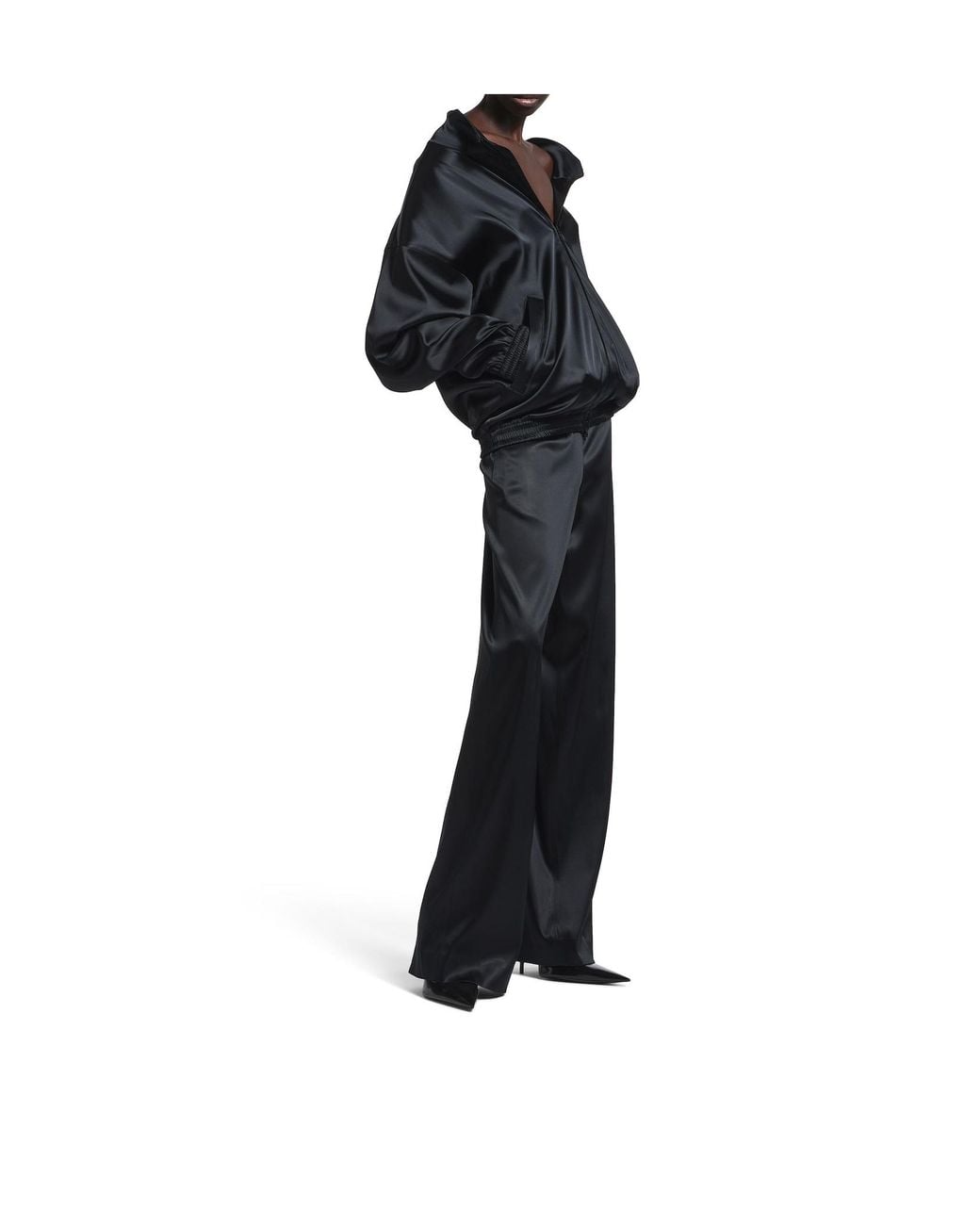 Balenciaga Blue Zip-Up Stand Up Collared Jacket