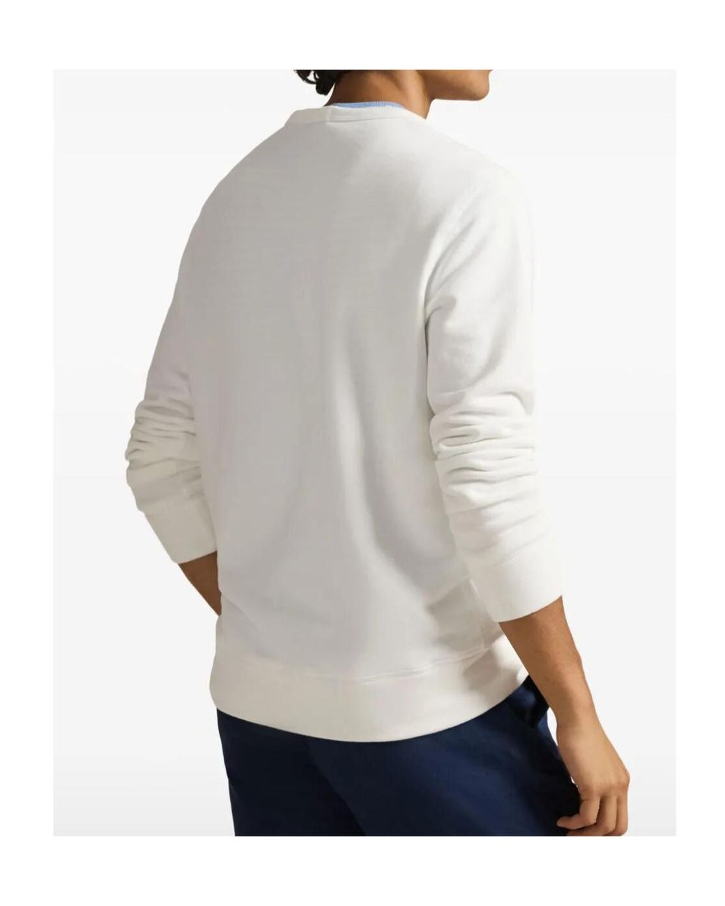 Polo Ralph Lauren White Logo Crewneck Sweatshirt for men