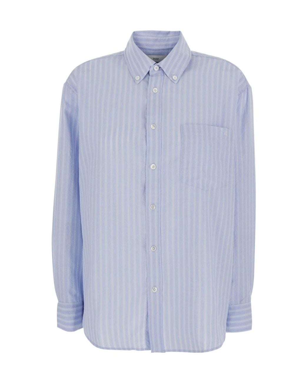 DUNST Blue Classic Striped Oversized Shirt for men