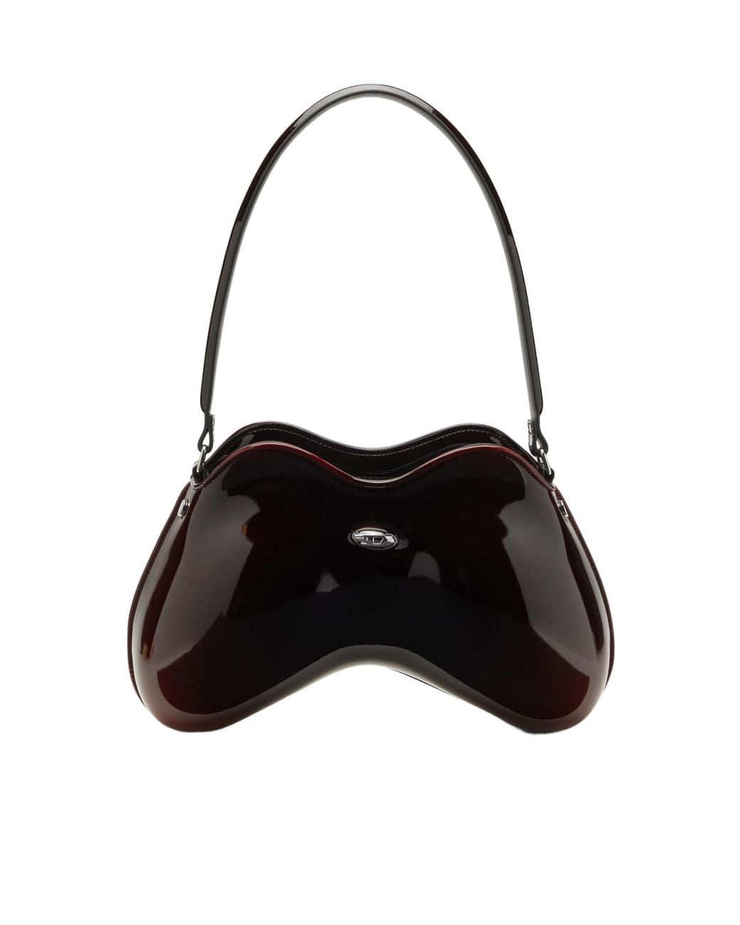 DIESEL Black Double-D Rigid Shoulder Bag