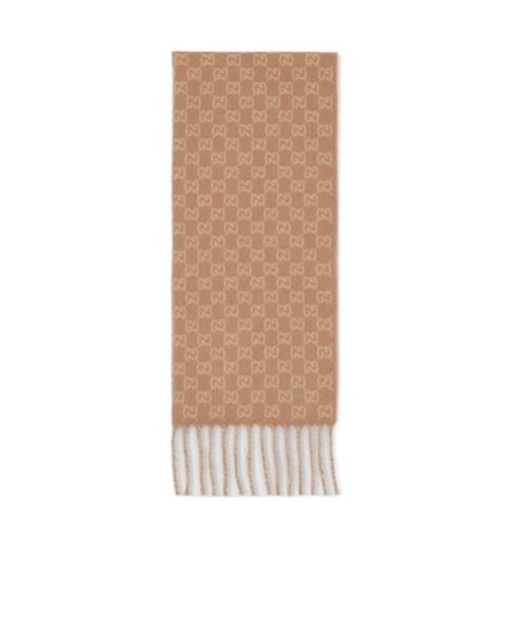 Gucci Natural Gg Fringed Scarf for men