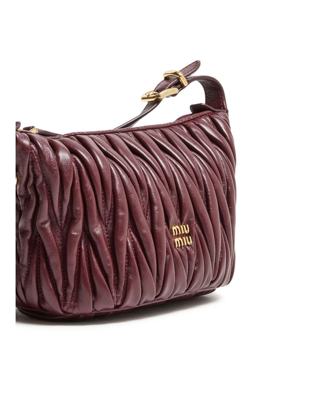 Miu Miu Purple Quilted Logo Shoulder Bag