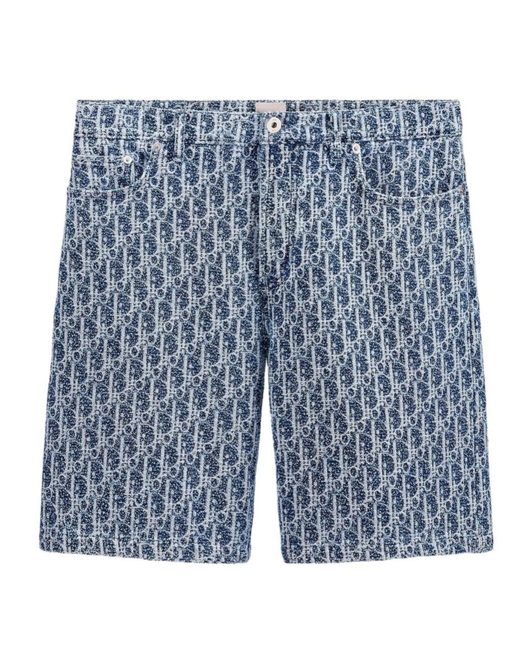 Dior Blue Iviera Oblique Shorts for men