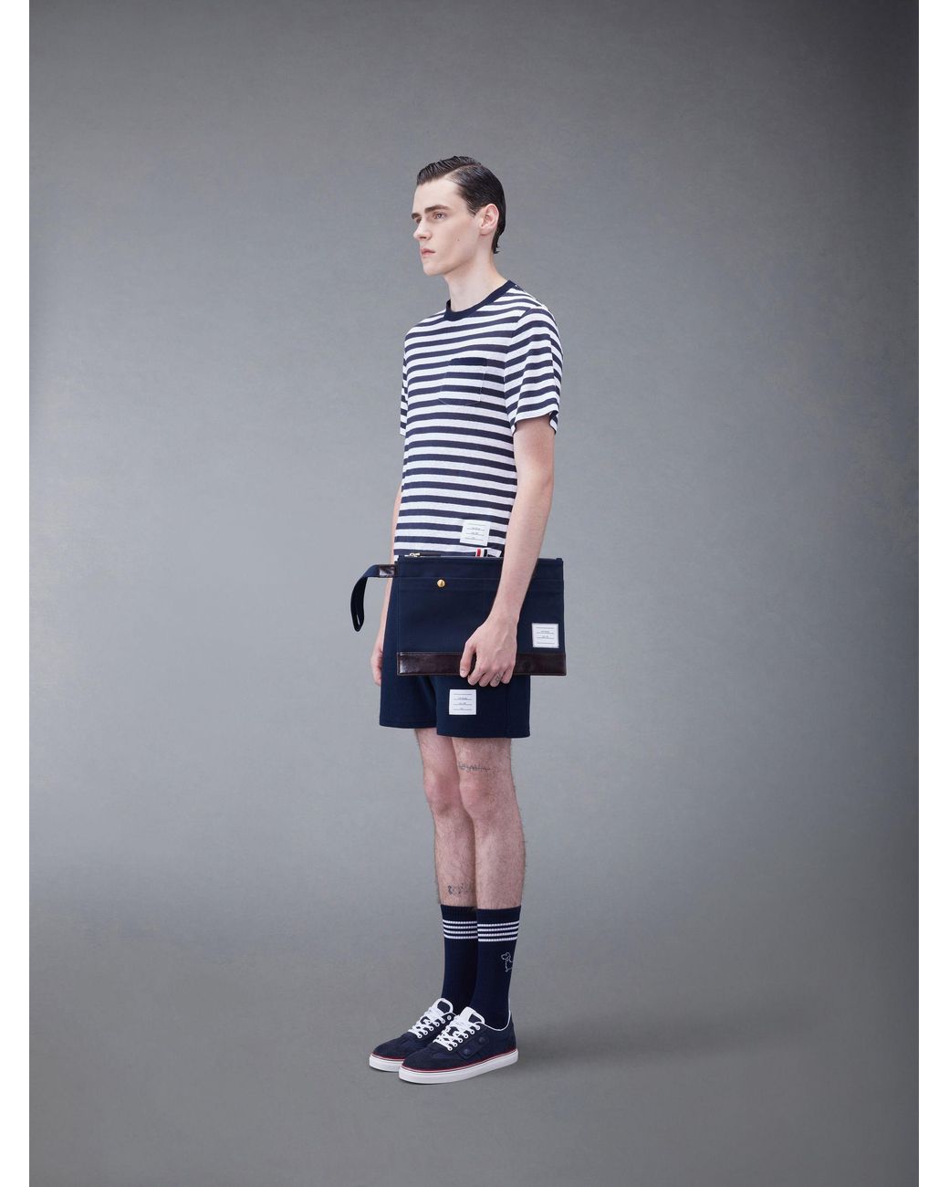 Thom Browne Blue Rwb-Striped Logo Patch Document Holder for men