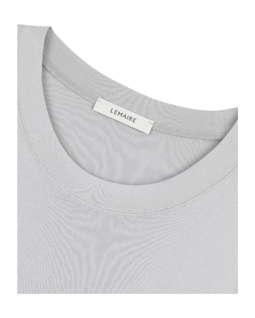 Lemaire Gray Belted Crewneck T-Shirt Dress