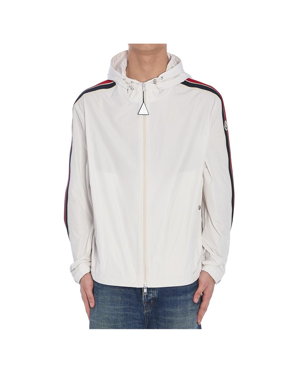 Moncler Gray Zip-Up Hooded Jacket for men