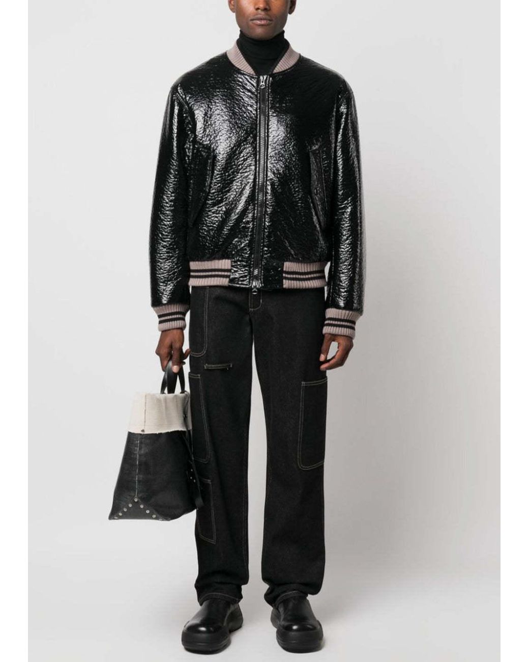 Dries Van Noten Black Long-Sleeved Casual Jacket for men