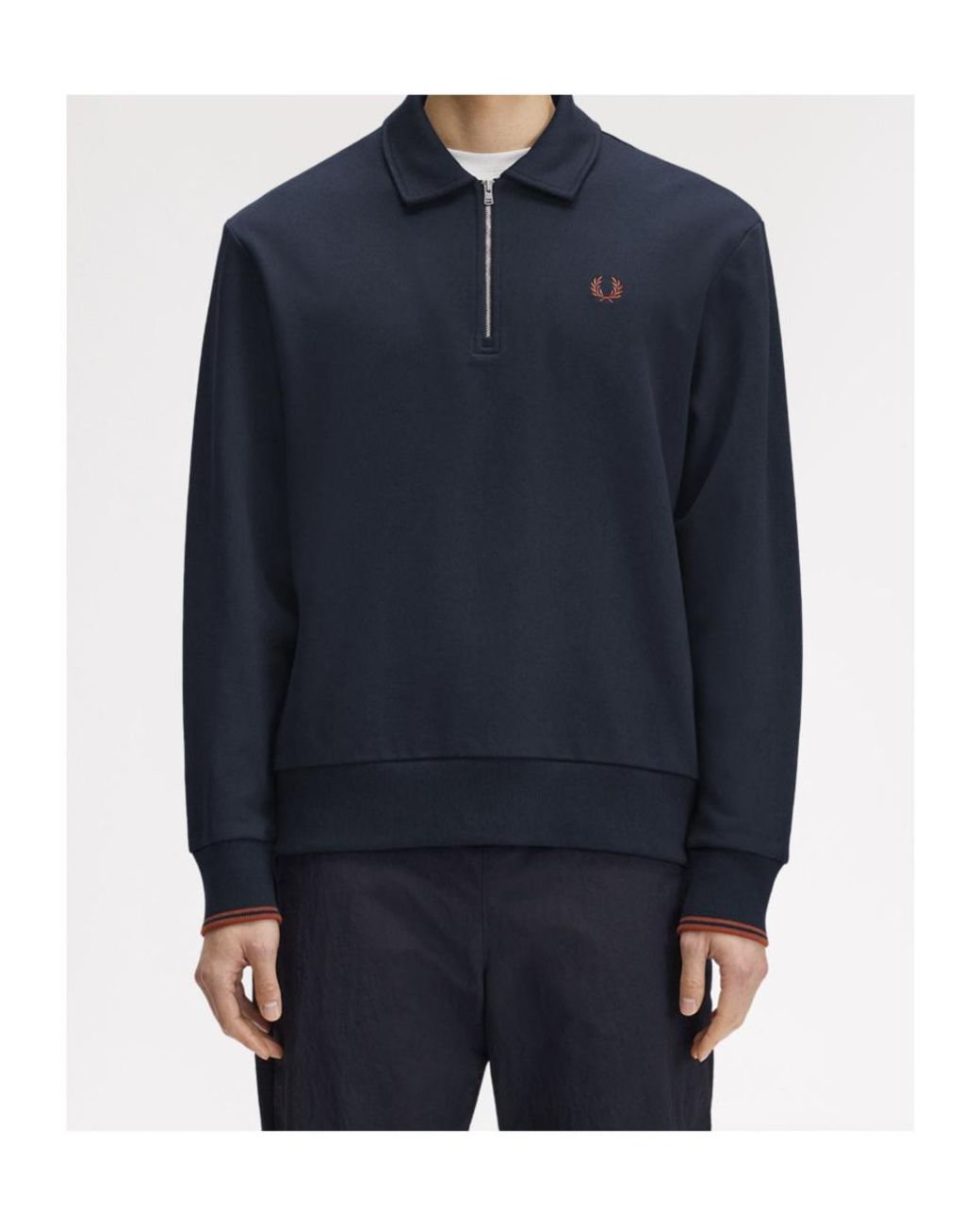 Fred Perry Blue 100% Cotton Sweatshirt for men