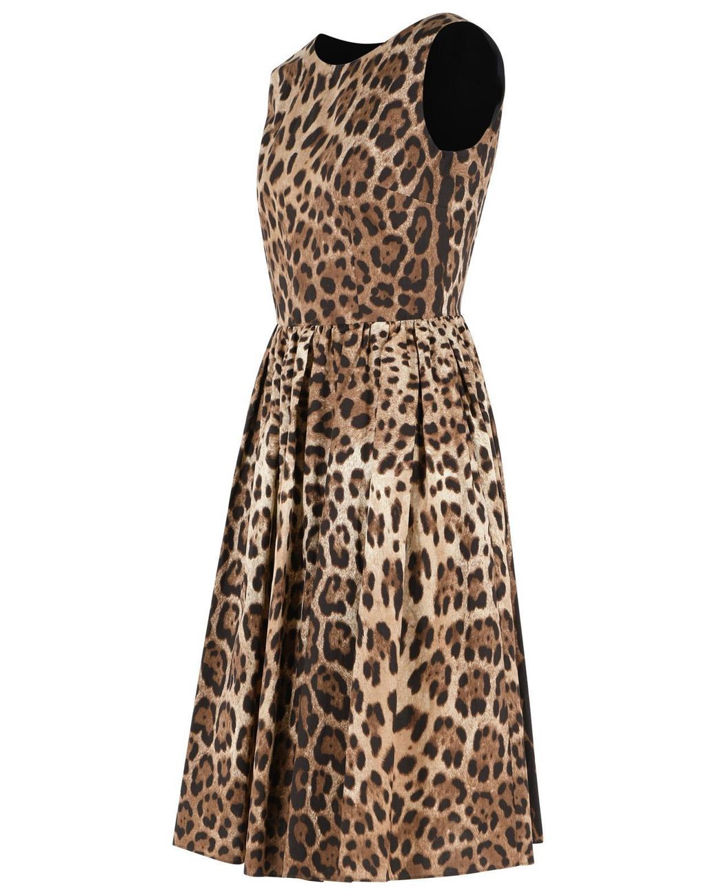 Dolce & Gabbana Natural Leopard Printed Midi Dress