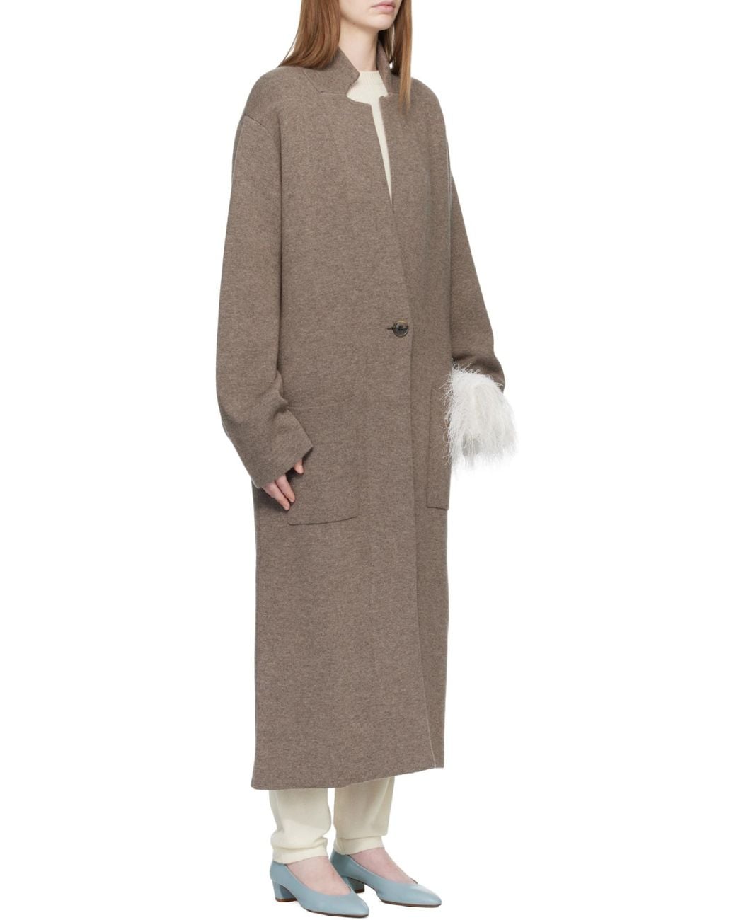 Lisa Yang Brown Buttoned Pocket Cardicoat